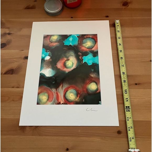New Original Signed Artwork Alcohol Ink on Paper 102 - Picture 5 of 5